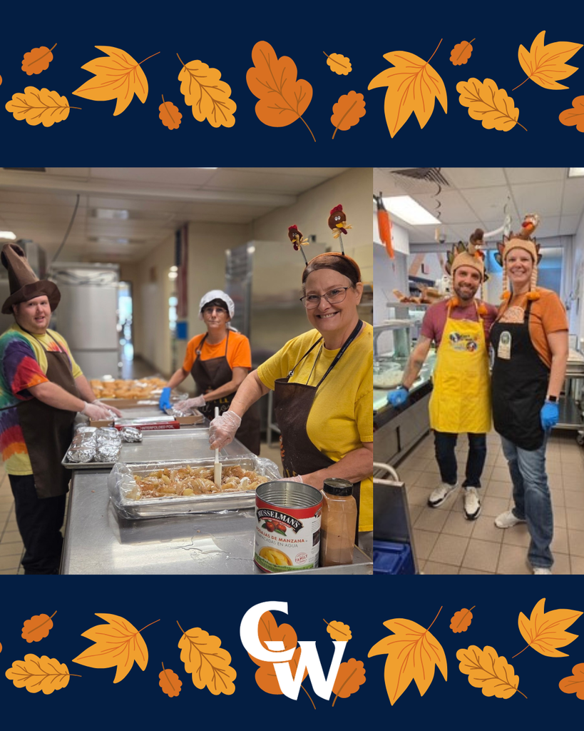 staff serving holiday lunch