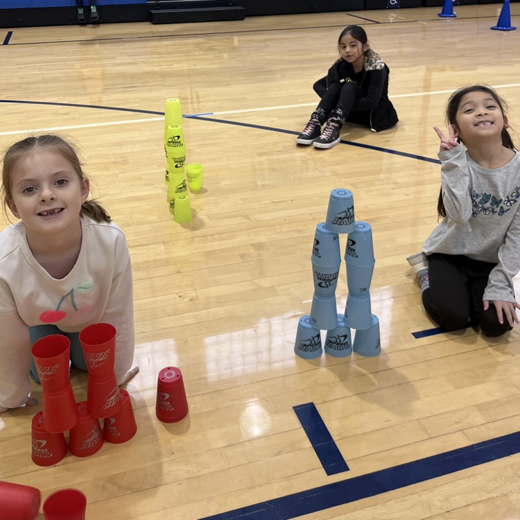 students working with speed stacks