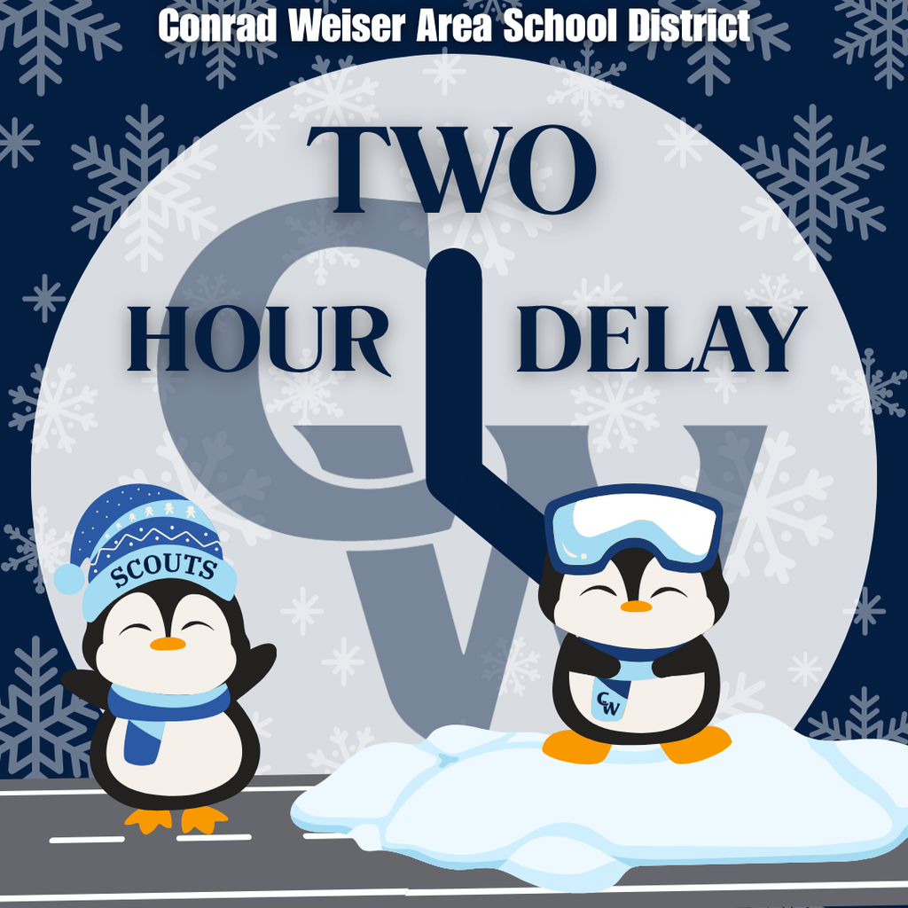 2-hour delay on Monday, February 9