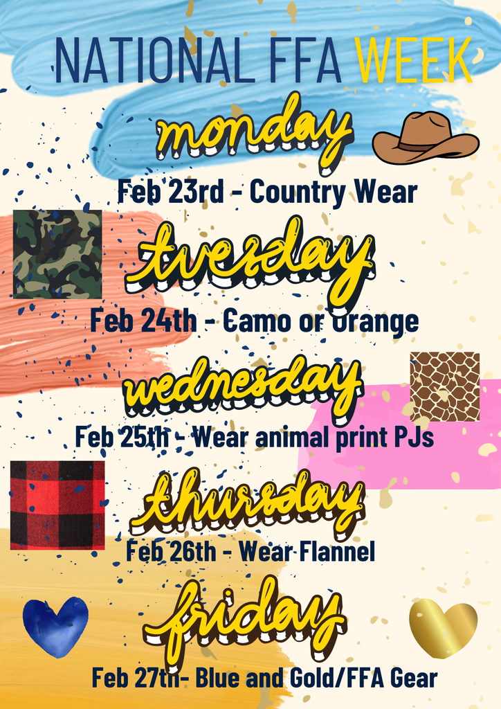colorful poster that shares information on National FFA week