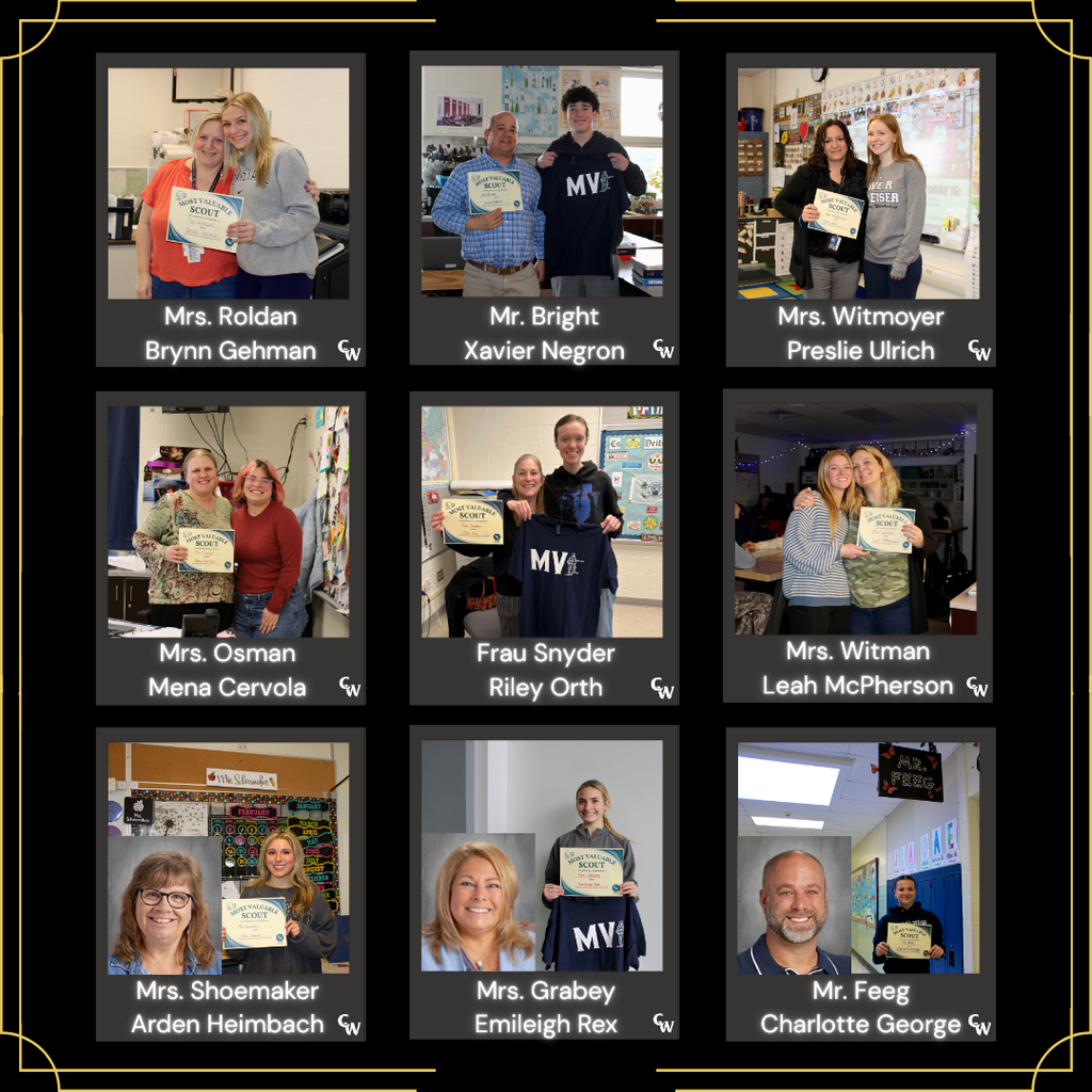 Pictures of students giving away most vaulable scout awards