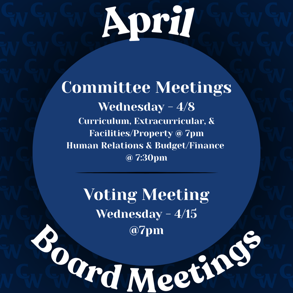 🗓️📣 Attention all community members! Join us for our school board meetings happening every second and third Wednesday of the month in the high school LGI. Your voice matters in shaping our schools! For more details, visit our website under the School Board tab or under the Events section on our CWASD APP. 💻📲  #SchoolCommunity #BoardMeetings #WeAreWeiser 