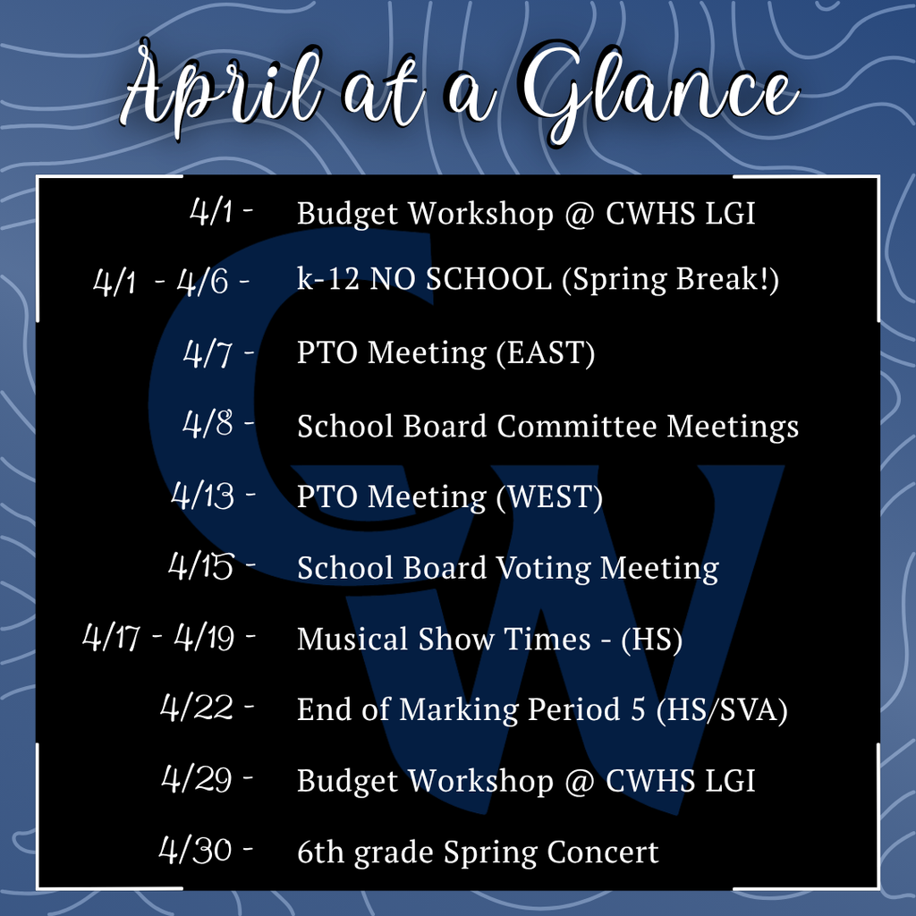 april at a glance