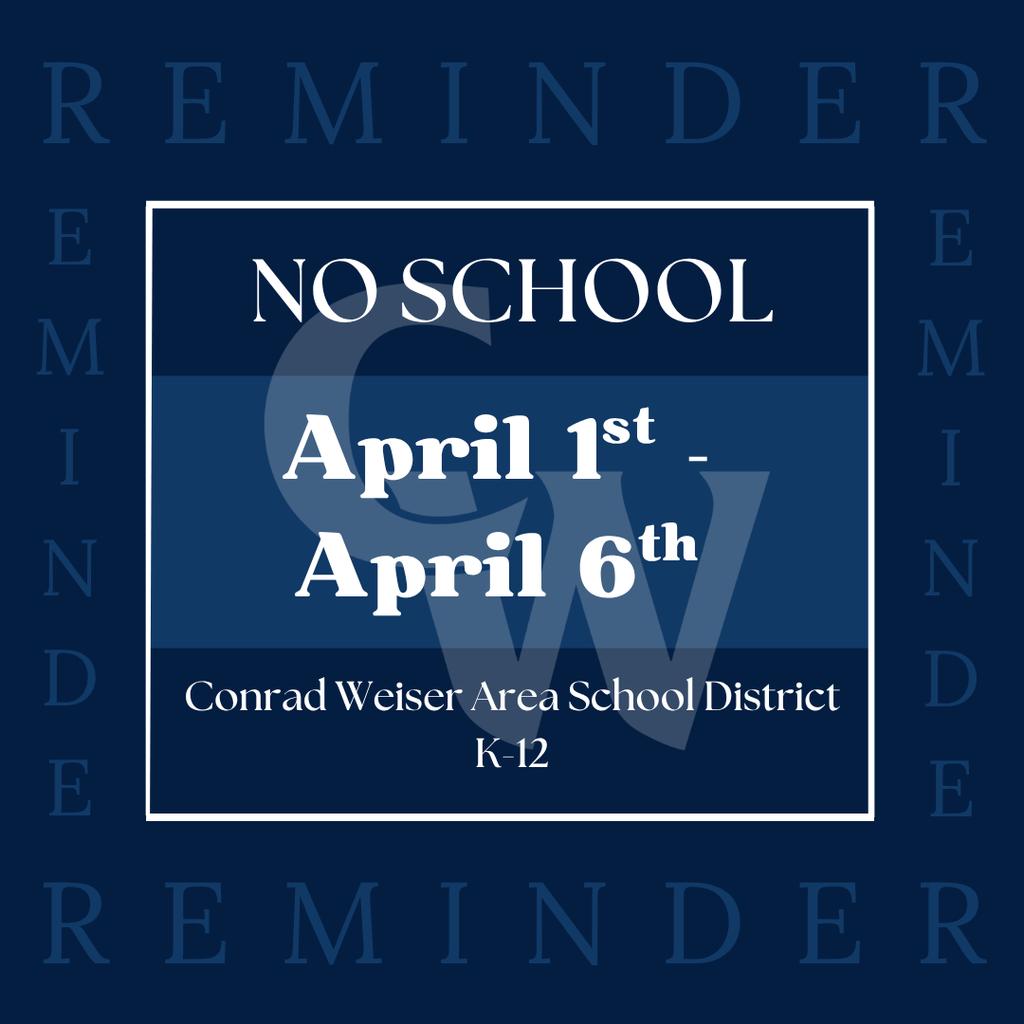 blue background, white lettering, days off reminder