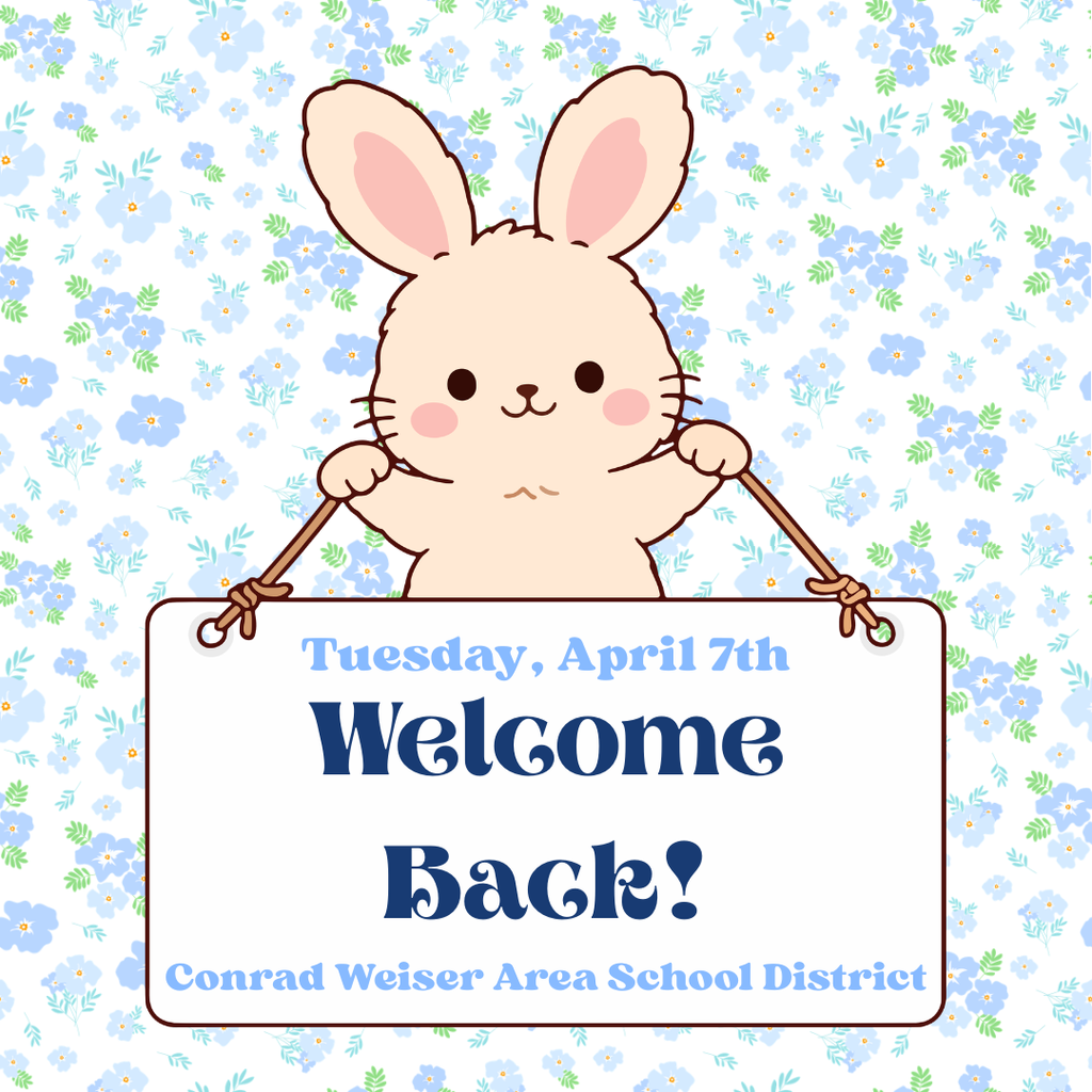 easter bunny holding a welcome back sign