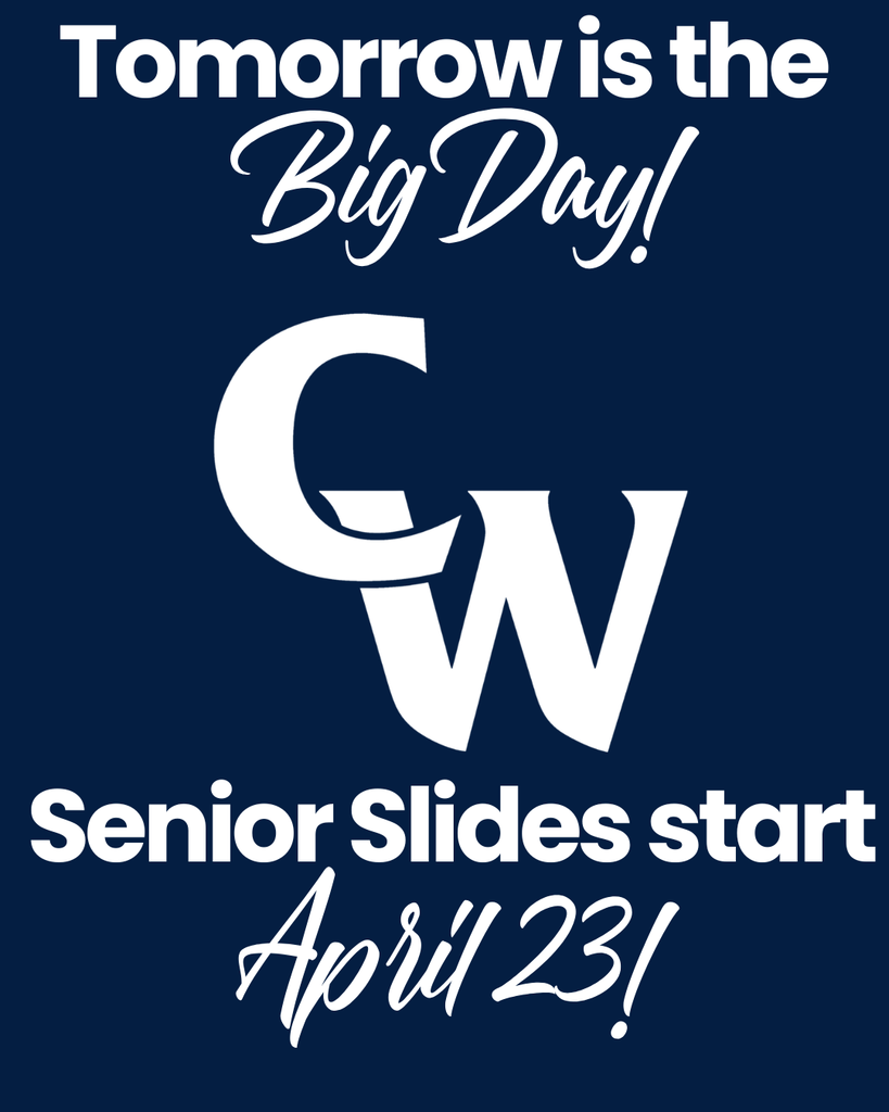 navy background, white lettering