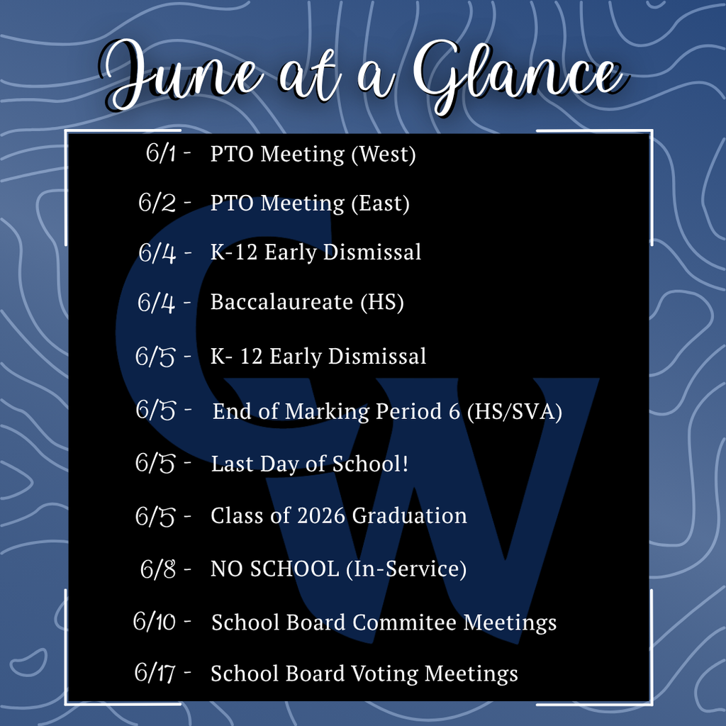 June events and happenings listed in order