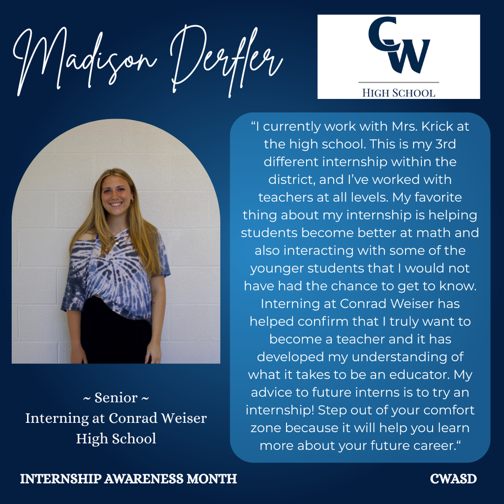 photo of student intern and studnet reflection of internship