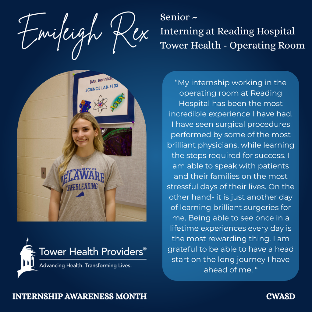 photo of student intern and studnet reflection of internship