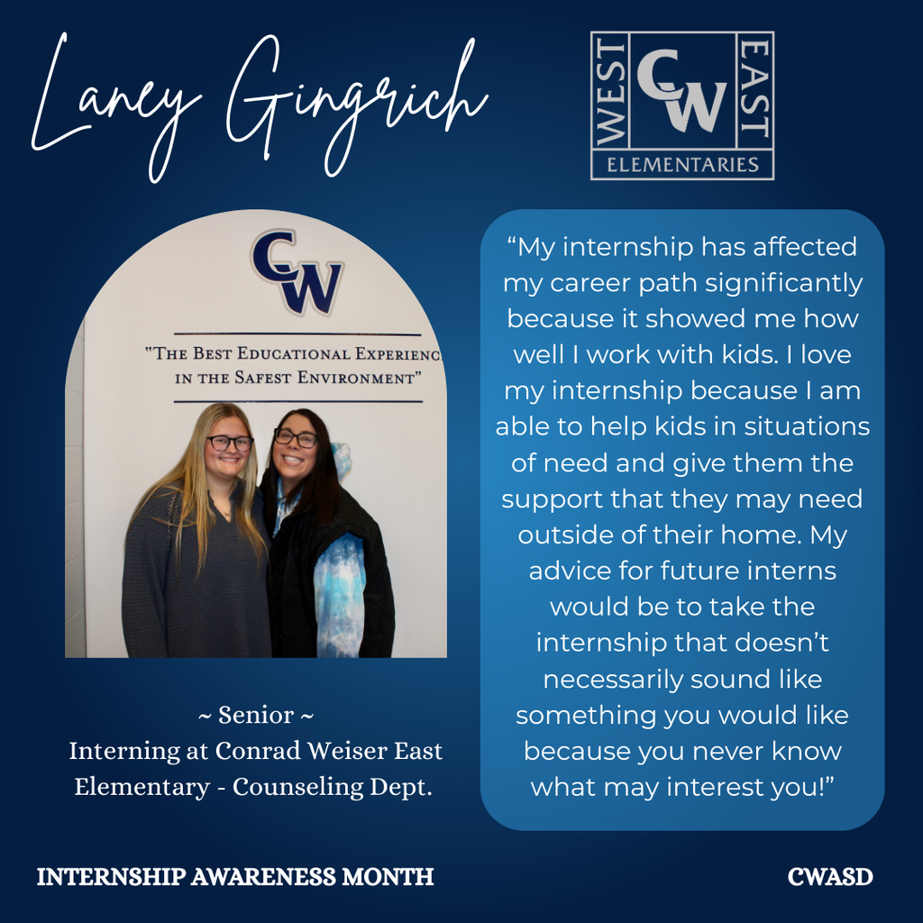 photo of student intern and studnet reflection of internship