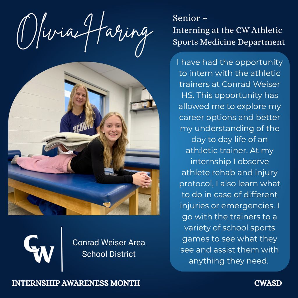 photo of student intern and studnet reflection of internship