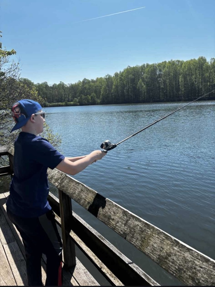 student fishing