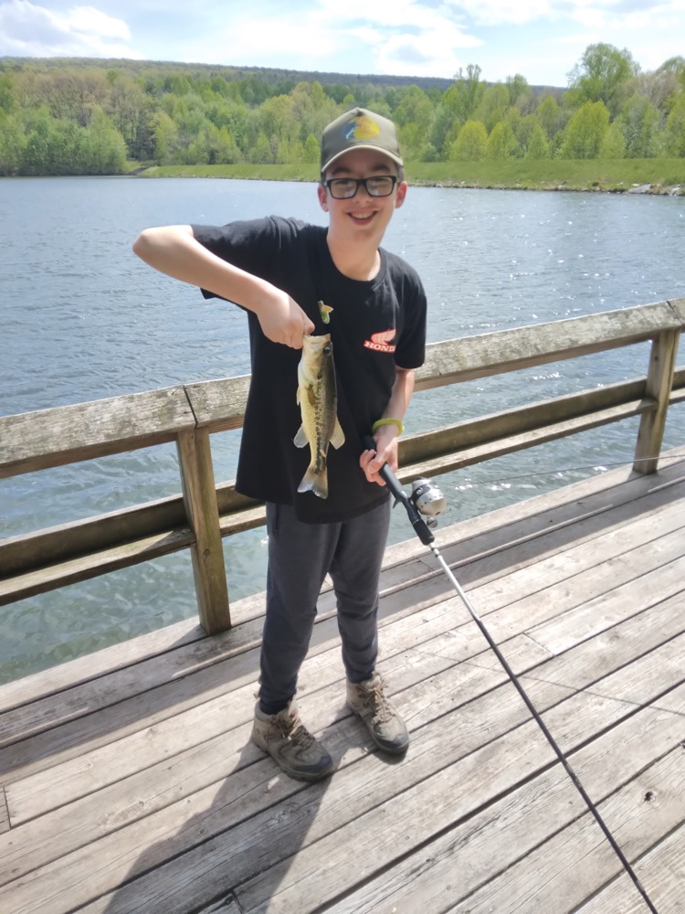 student fishing