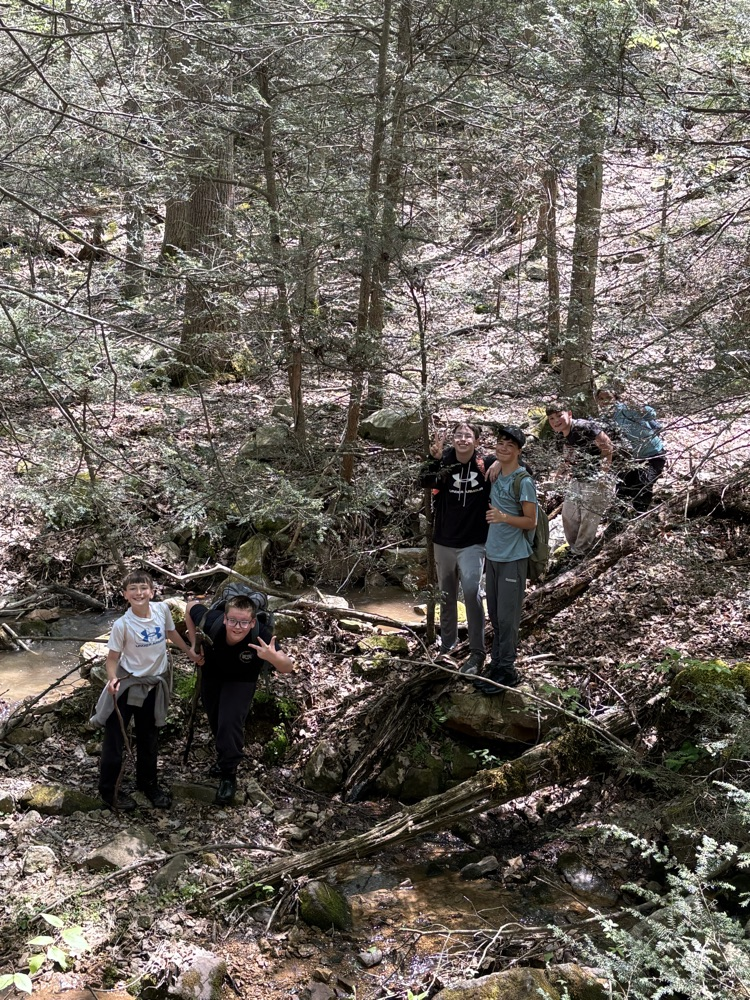 students on a hike