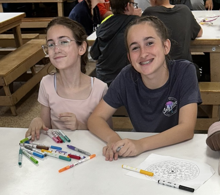 students coloring