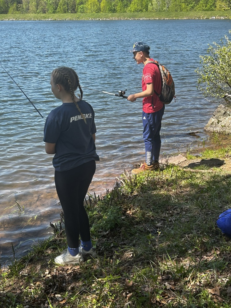 students fishing