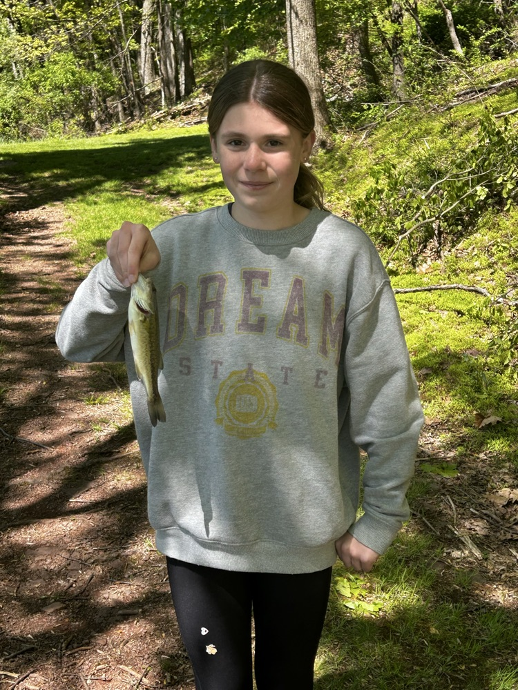 student caught a fish
