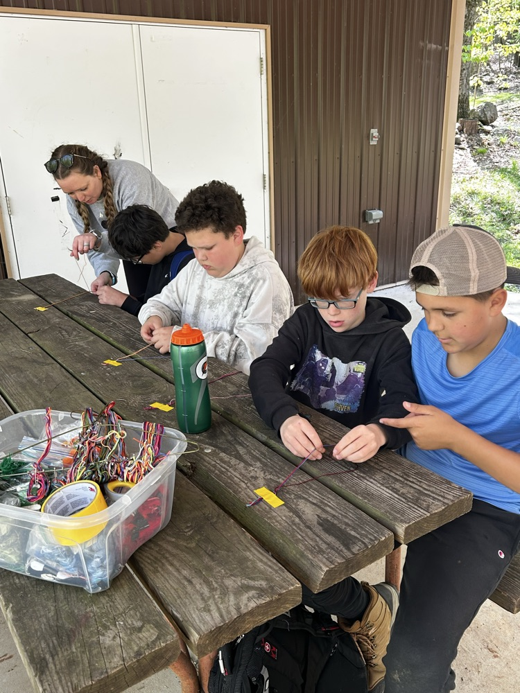 students working on bracelets