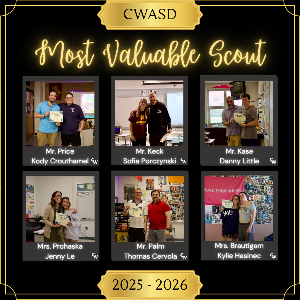 most valuable scout awards; students presenting awards to teachers