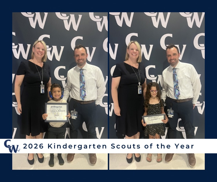 Our kindergarten scouts of the year with Ms Hoffman and Mr. Gantz