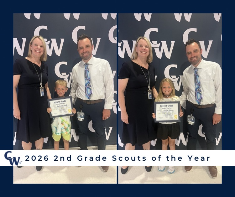 Our second grade scouts of the year with Ms Hoffman and Mr. Gantz