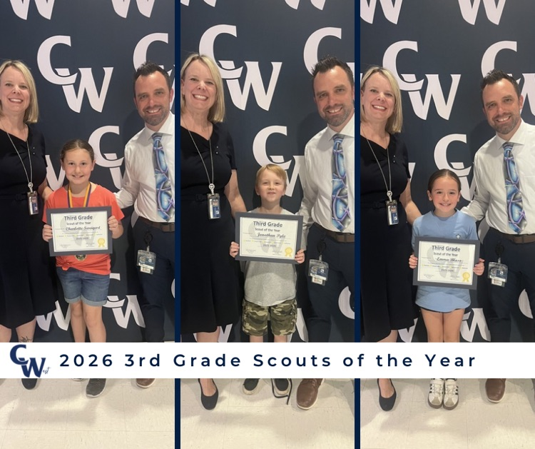 Our third grade scouts of the year with Ms Hoffman and Mr. Gantz