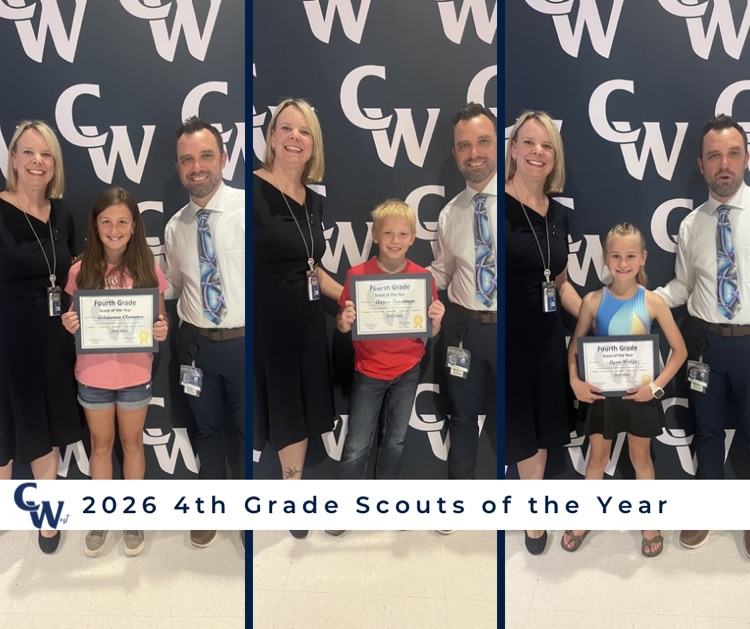 Our fourth grade scouts of the year with Ms Hoffman and Mr. Gantz