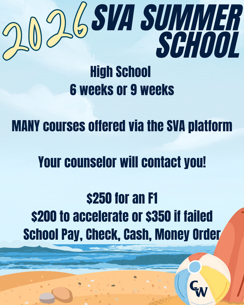 2026 SVA summer school flyer; beach sceen with water