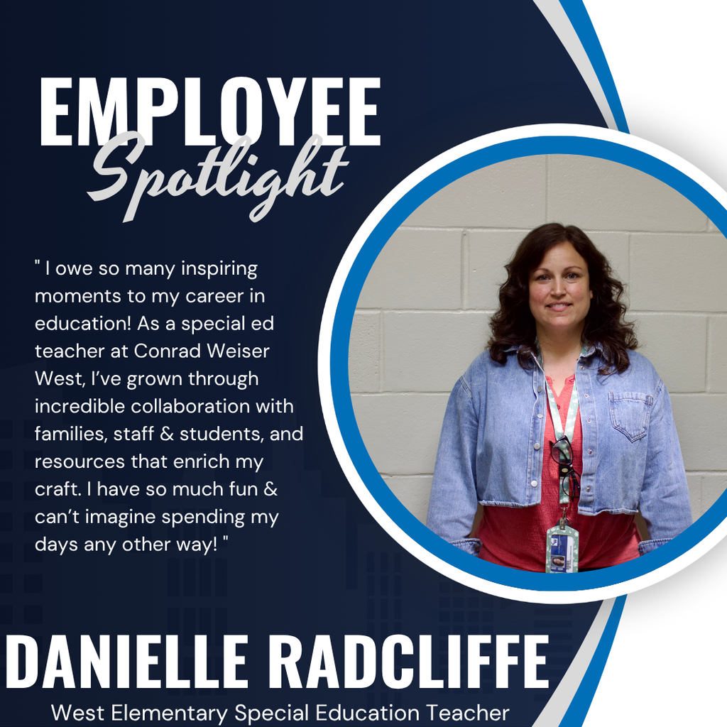 employee spotlight; photo of employee, quote, name of employee and position