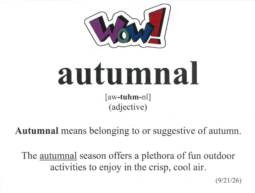 word of the week is autumnal