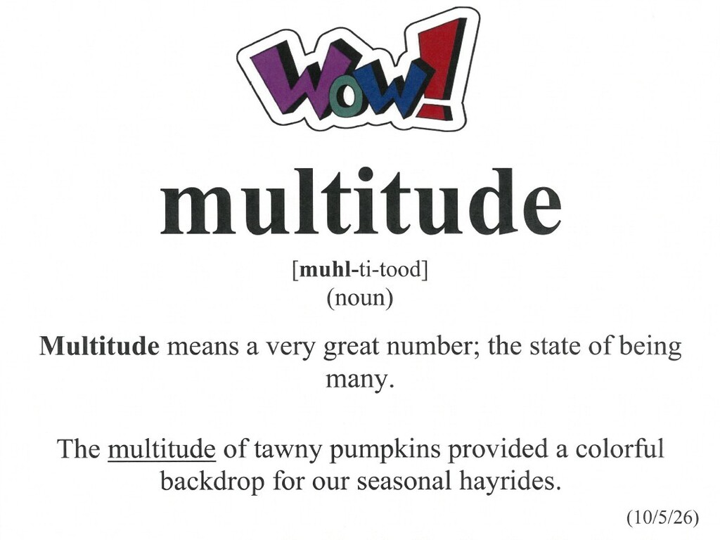 word of the week is multitude