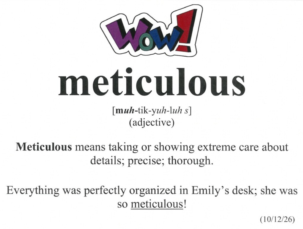 word of the week is meticulous