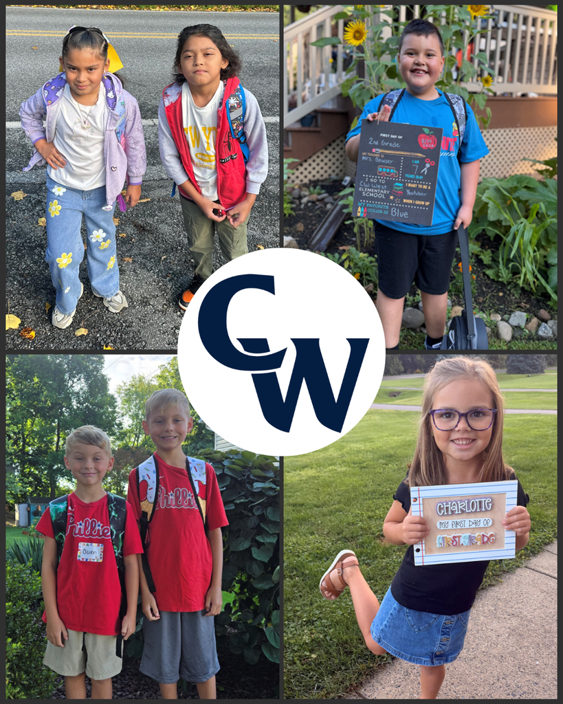 first day photos submitted by parents; collage of 4 students, CW in the middle