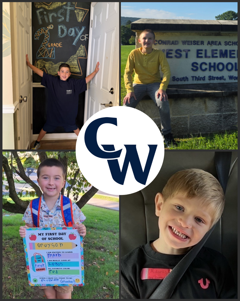 parent submitted student first day photos, collage of 4, CW in the middle
