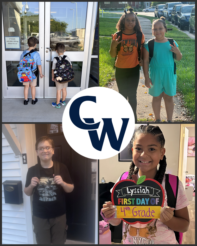 parent submitted student first day photos, collage of 4, CW in the middle