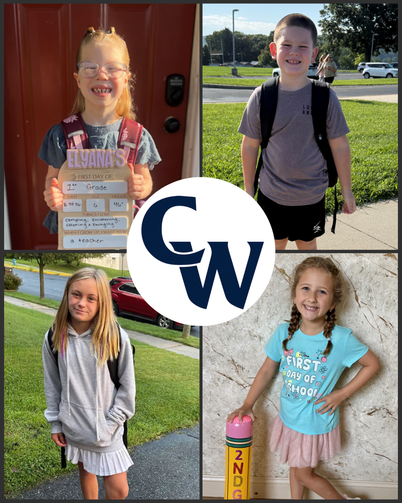 parent submitted student first day photos, collage of 4, CW in the middle