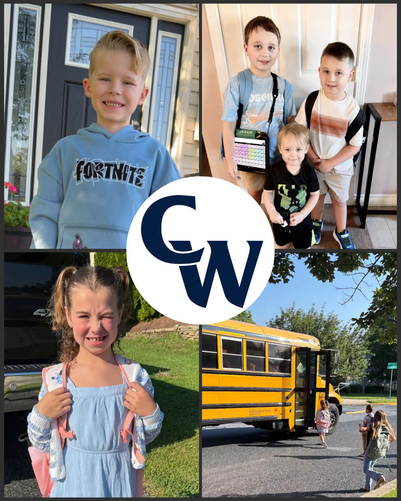 parent submitted student first day photos, collage of 4, CW in the middle