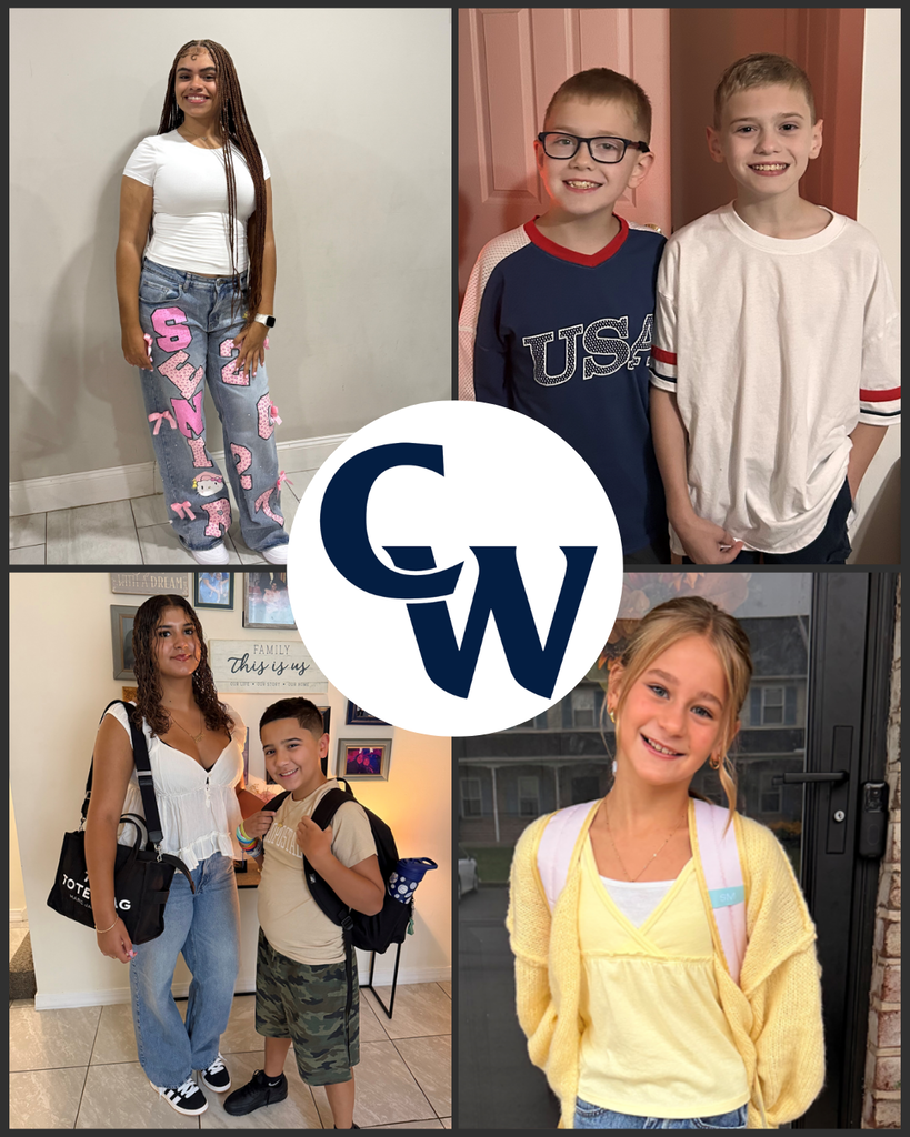 parent submitted student first day photos, collage of 4, CW in the middle