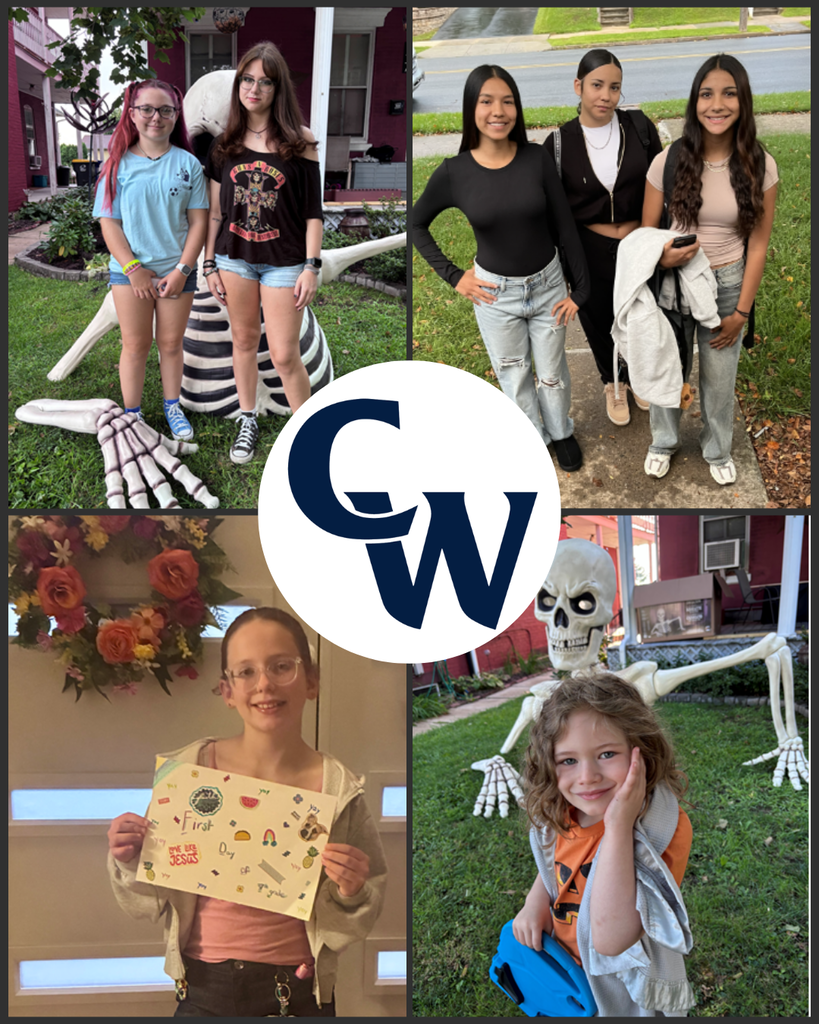 parent submitted student first day photos, collage of 4, CW in the middle
