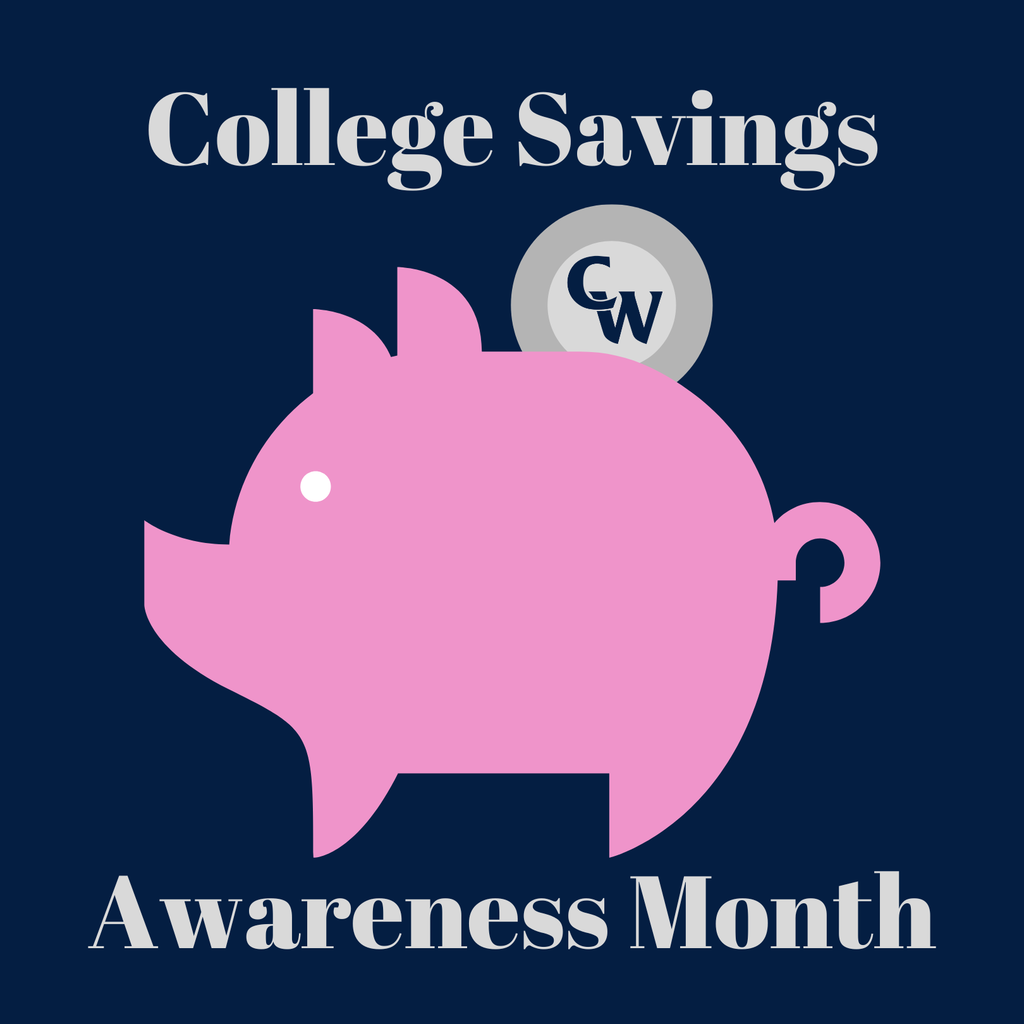 navy background with pink piggie bank, cw coin placed in the piggy bank