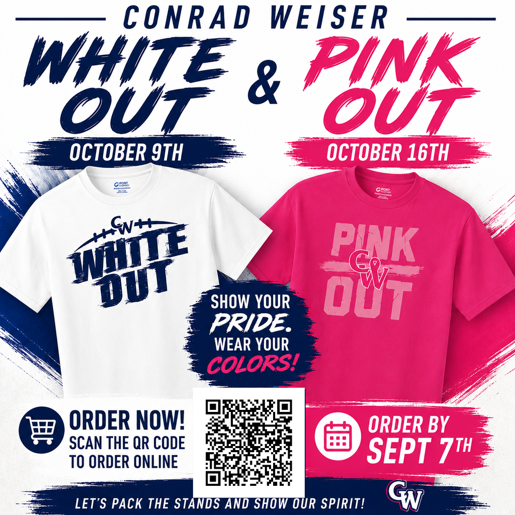 Rockhound is selling Pink Out and White Out shirts for Football Games 