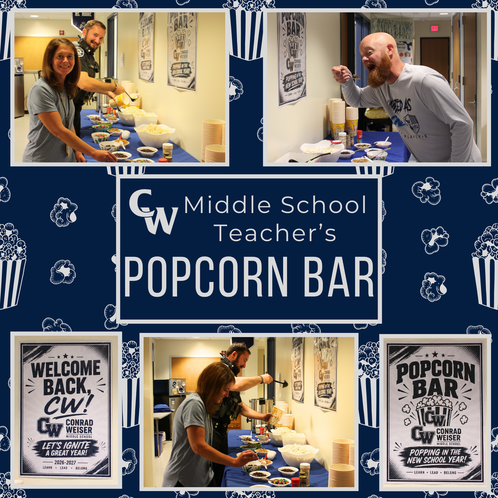 Teachers enjoying a popcorn bar