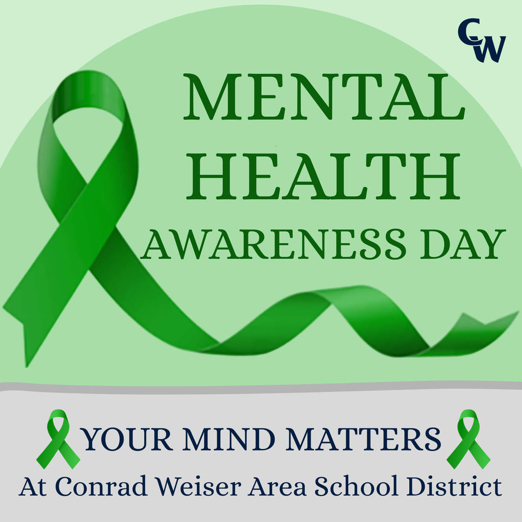 mental health awareness day with green ribbon