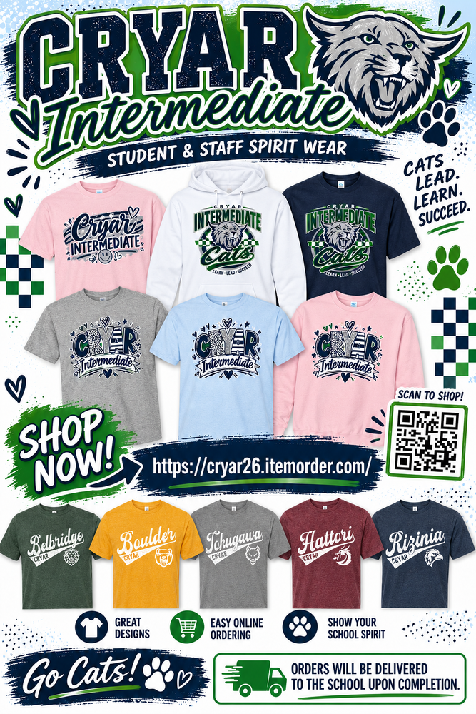 Cryar Spirit Wear-Deadline to Order Oct 8th
