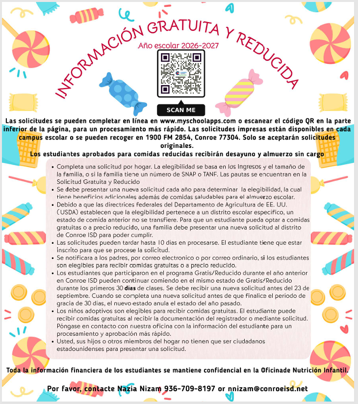 🍎 ¡Solicitudes abiertas para comidas gratis o a precio reducido!