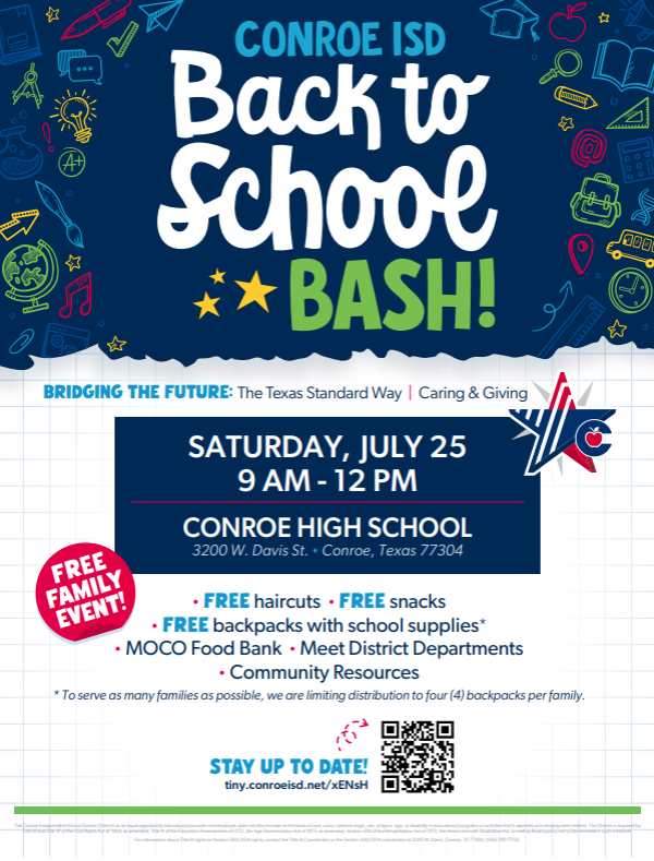Back to School Bash Saturday, July 25th 9am-12pm
