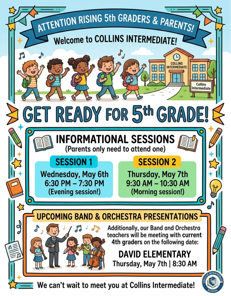 5th Grade Orientation Flyer- information below