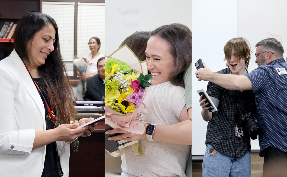 Davila, Kloes and Day receiving their Texas Standard Awards.