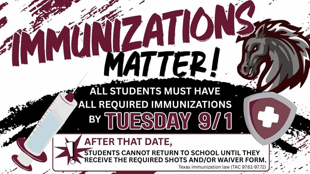 Immunizations Due September 1, 2026 informational image