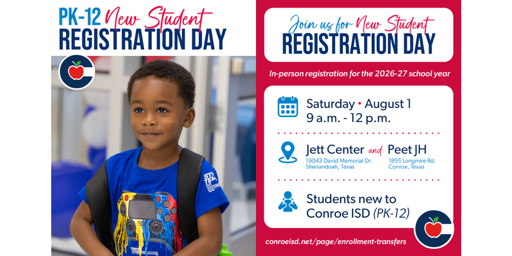 PK-12 New Student Registration Day. Join us for New Student Registration Day. In-person registration for the 2026-2027 school year. Saturday, August 1 9 a.m-12 p.m. Jett Center and Peet Junior High.